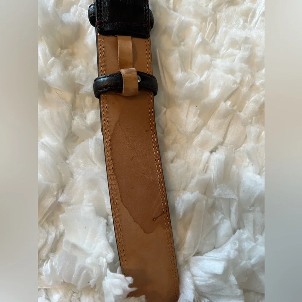 Boggi Milano Genuine Leather Belt Hand Made in France Brown Sz‎ XXXL